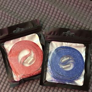 Vibrant Red and Blue Shoe Laces